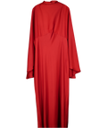 ASOS Funnel Neck Satin Maxi Dress With Exaggerated Sleeves In Red UK 18
