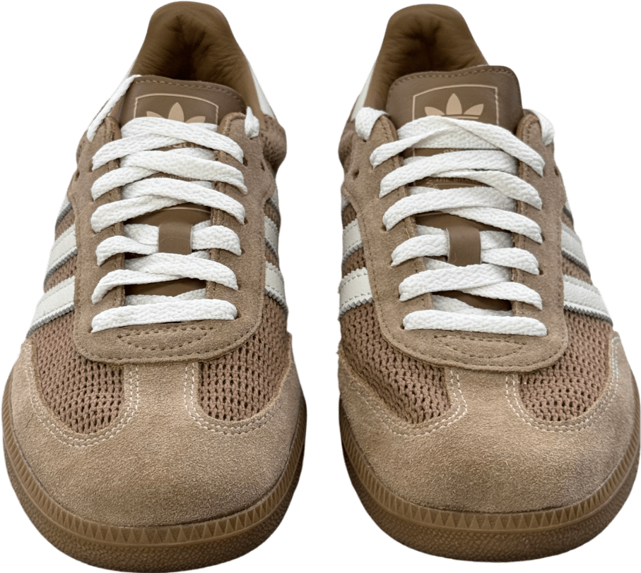 adidas Beige Adidas Originals Camel Gazelle Indoor Nubuck And Leather - trimmed Jacquard Sneakers UK 7.5 EU 40.5 👠 - Reliked