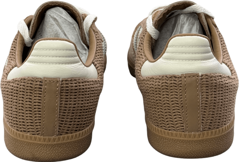 adidas Beige Adidas Originals Camel Gazelle Indoor Nubuck And Leather - trimmed Jacquard Sneakers UK 7.5 EU 40.5 👠 - Reliked