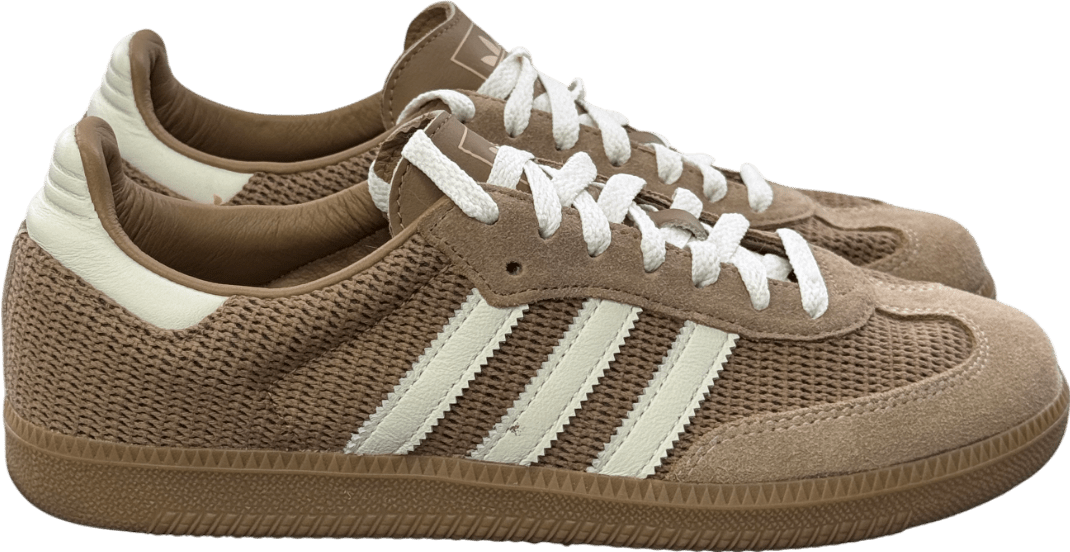 adidas Beige Adidas Originals Camel Gazelle Indoor Nubuck And Leather - trimmed Jacquard Sneakers UK 7.5 EU 40.5 👠 - Reliked
