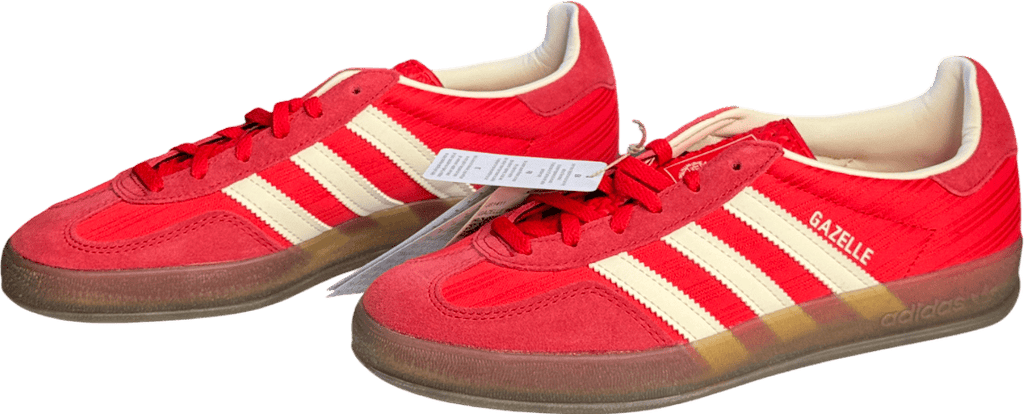 adidas Gazelle Trainers - Red / Better Scarlet / Cream White UK 7 EU 40 👠 - Reliked