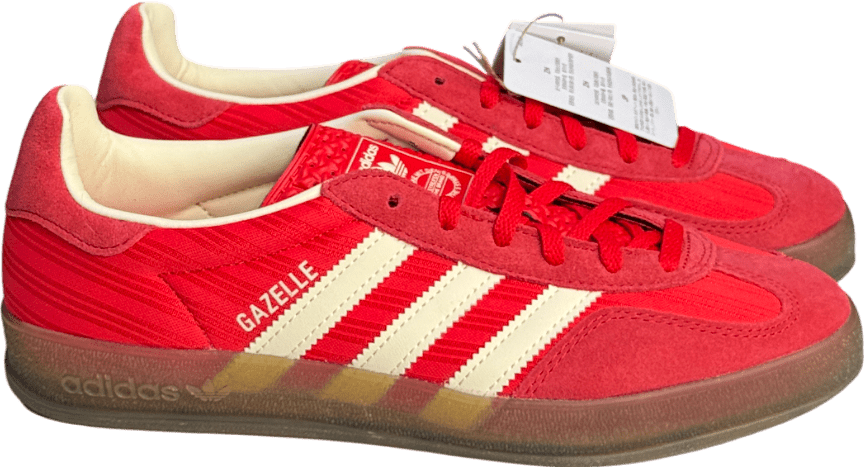 adidas Gazelle Trainers - Red / Better Scarlet / Cream White UK 7 EU 40 👠 - Reliked