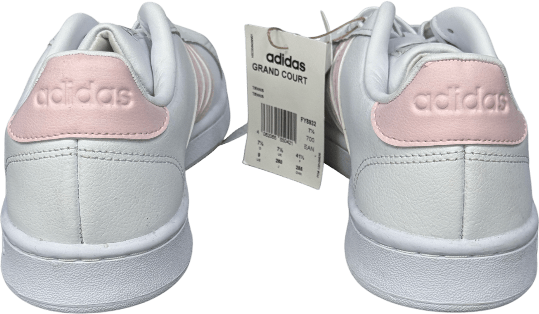 adidas Grand Court Base 2.0 - White / Baby Pink UK 7.5 EU 41.5 👞 - Reliked