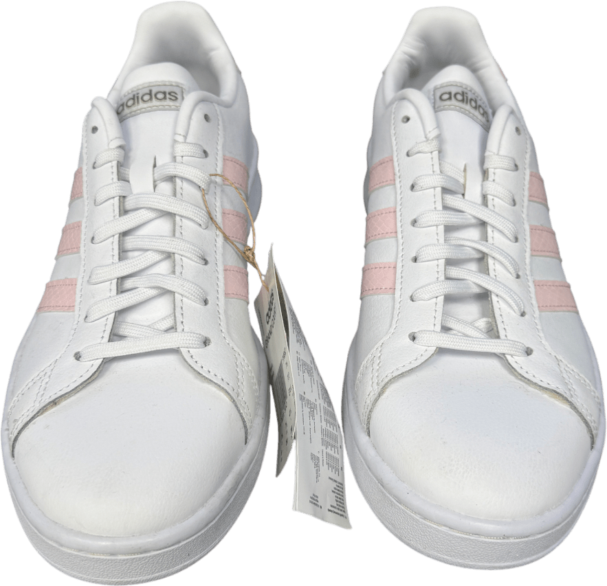 adidas Grand Court Base 2.0 - White / Baby Pink UK 7.5 EU 41.5 👞 - Reliked