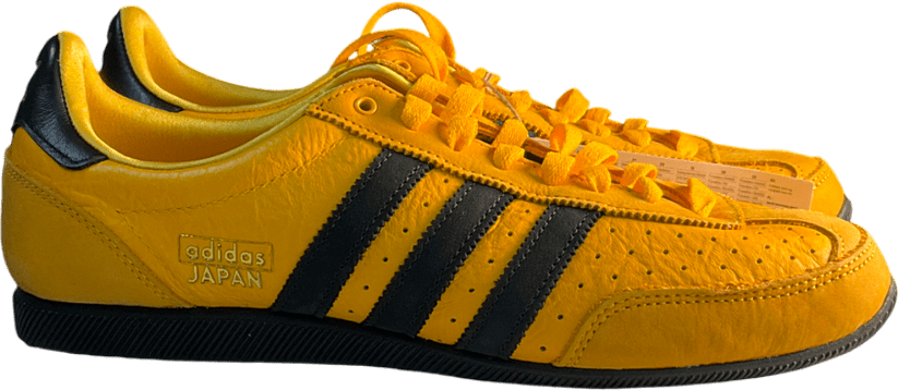adidas Japan Trainers Crew Yellow Black Gold Metallic UK 8 EU 42 👞 - Reliked