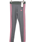 adidas Originals Dark Grey / Rose 3 - stripe Leggings UK S - Reliked