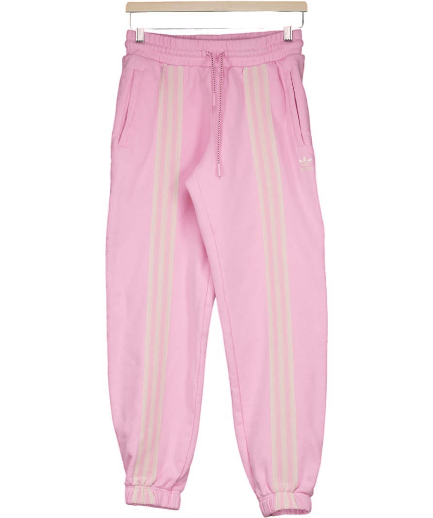 adidas Pink Three Stripe Cuffed Track Pants UK S - Reliked
