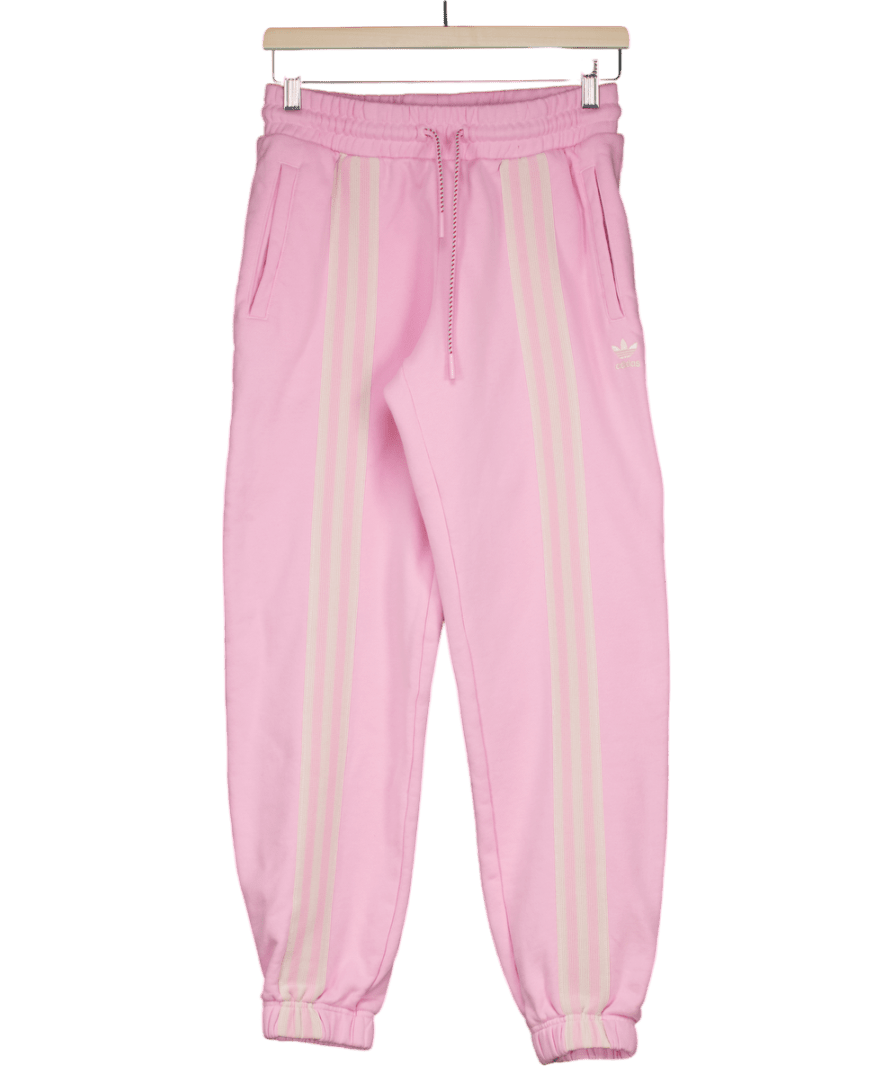 adidas Pink Three Stripe Cuffed Track Pants UK S - Reliked