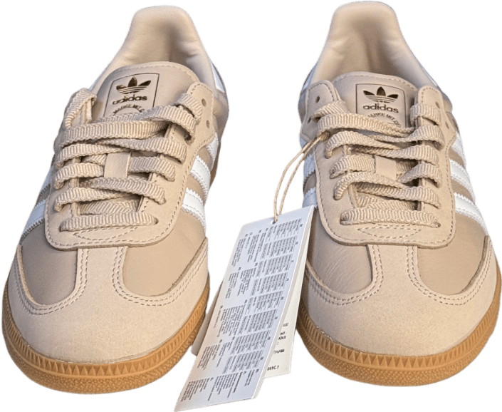 adidas Samba Original Trainers - Taupe, White & Gold UK 4.5 EU 37.5 👠 - Reliked