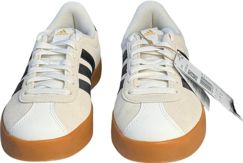 adidas Vl Court 3.0 Shoes - Off White / Grey Six / Gold Metallic U UK 6 EU 39 👠 - Reliked