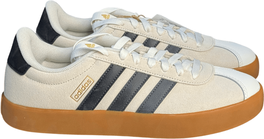 adidas Vl Court 3.0 Shoes - Off White / Grey Six / Gold Metallic U UK 6 EU 39 👠 - Reliked