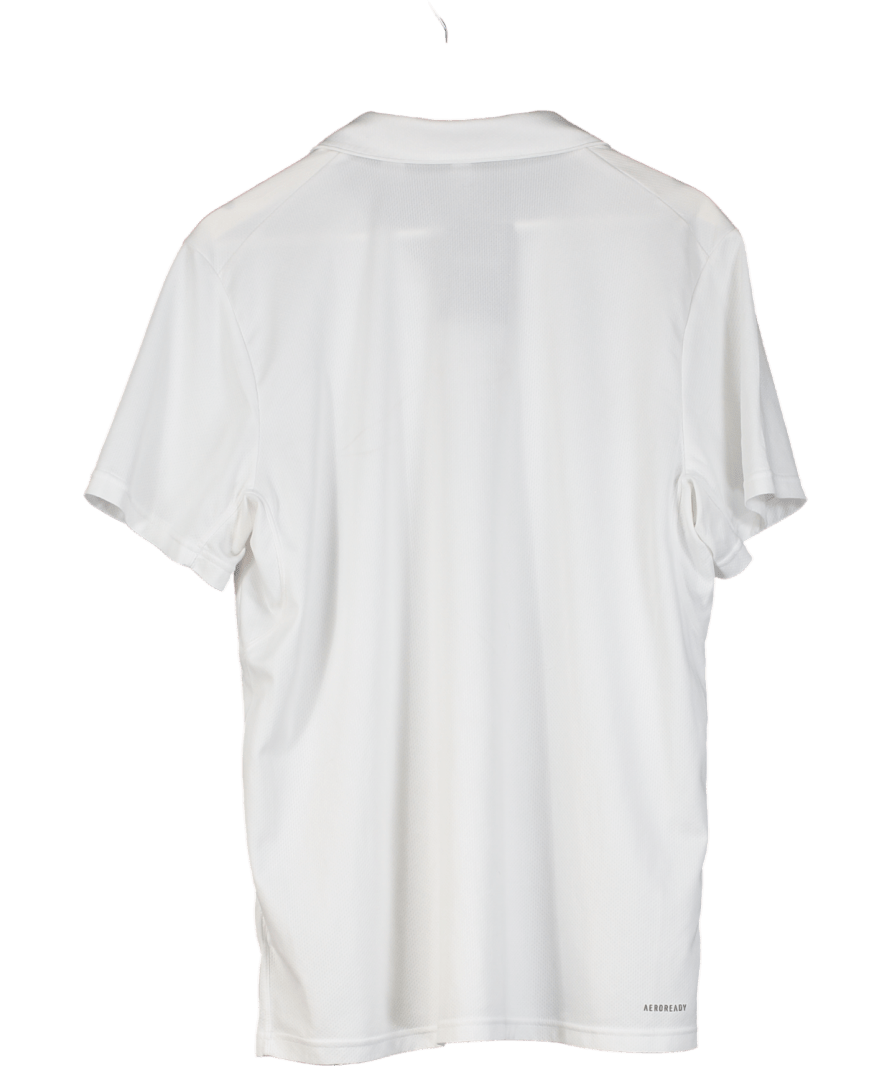 adidas White Club Tennis Polo Shirt UK L - Reliked