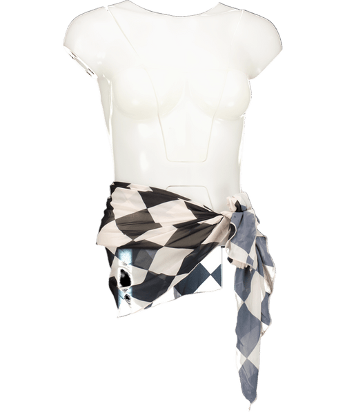 Adika Beige Checked Sarong UK M - Reliked