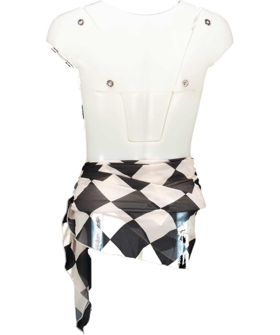 Adika Beige Checked Sarong UK M - Reliked