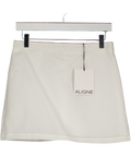 ALIGNE White Hadley Linen Mix Mini Skirt UK 8