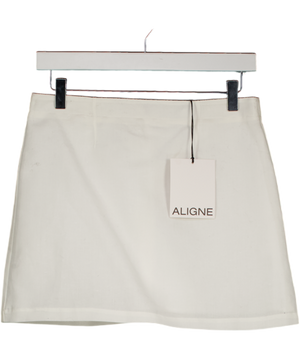 ALIGNE White Hadley Linen Mix Mini Skirt UK 8