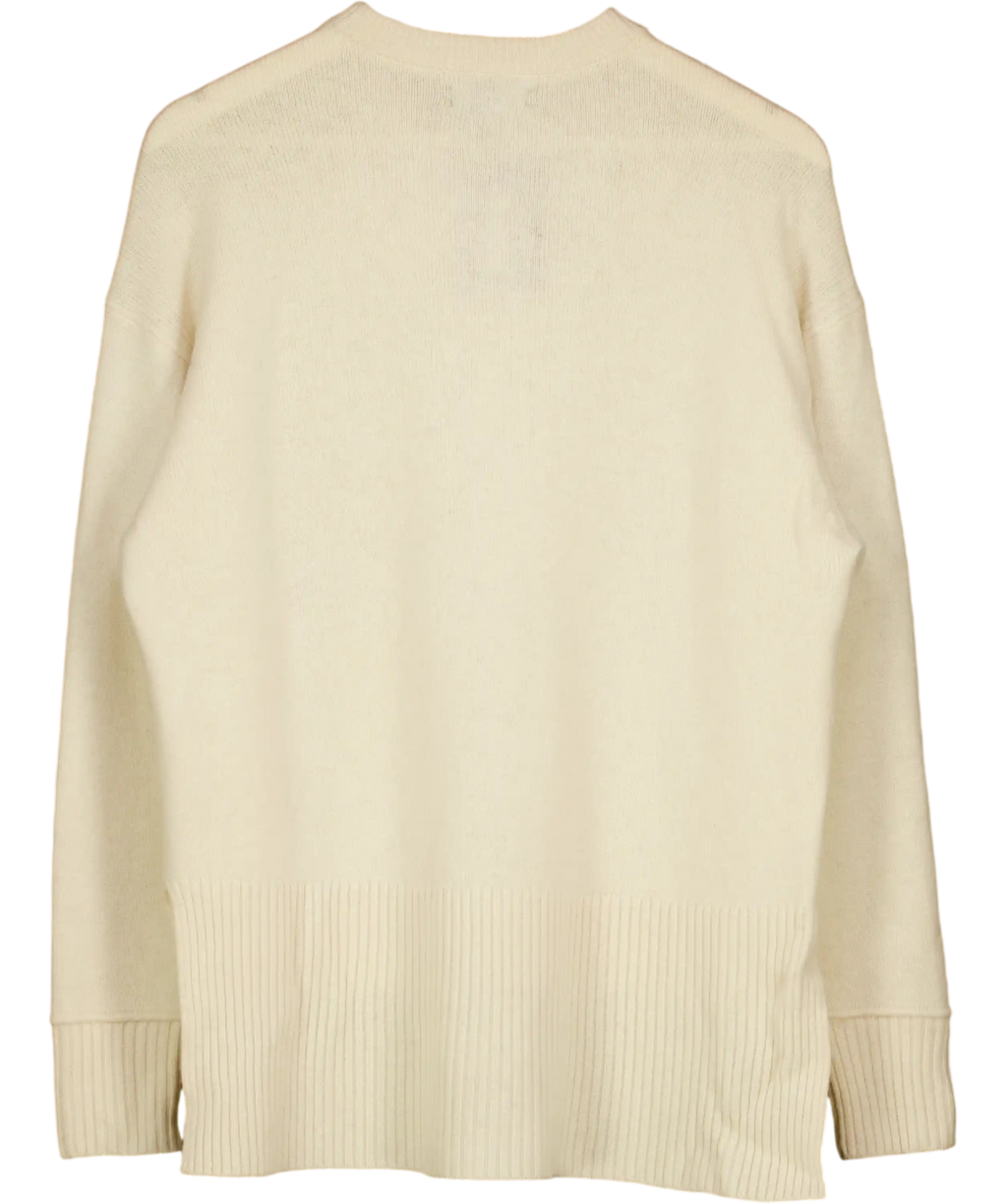 RIVER ISLAND Studio Cream Oversized Crew Neck Jumper UK S