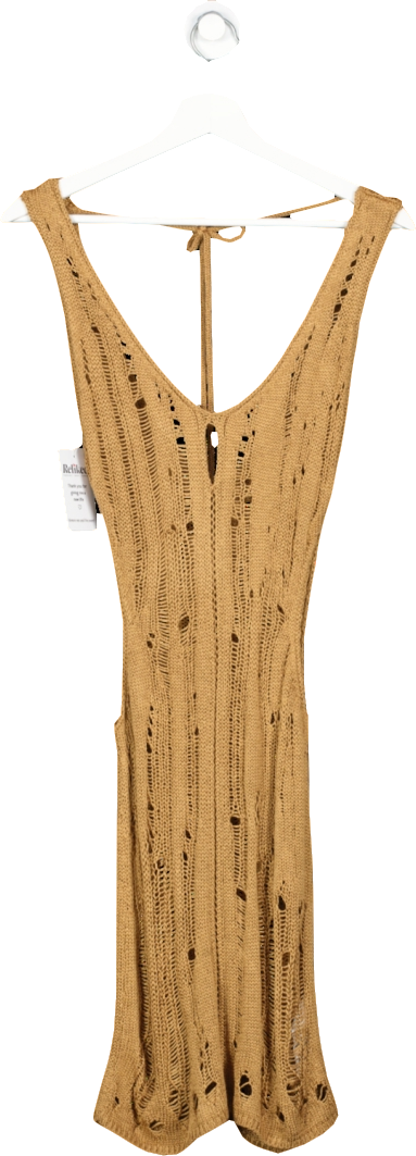 ASOS Brown Crochet Mini Dress UK 8
