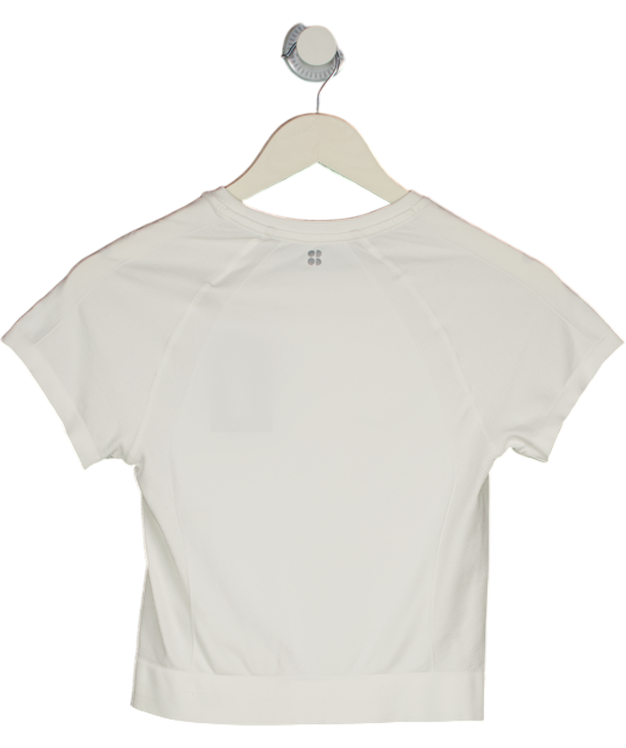 Sweaty Betty White Athlete Crop Seamless Workout T-shirt UK S