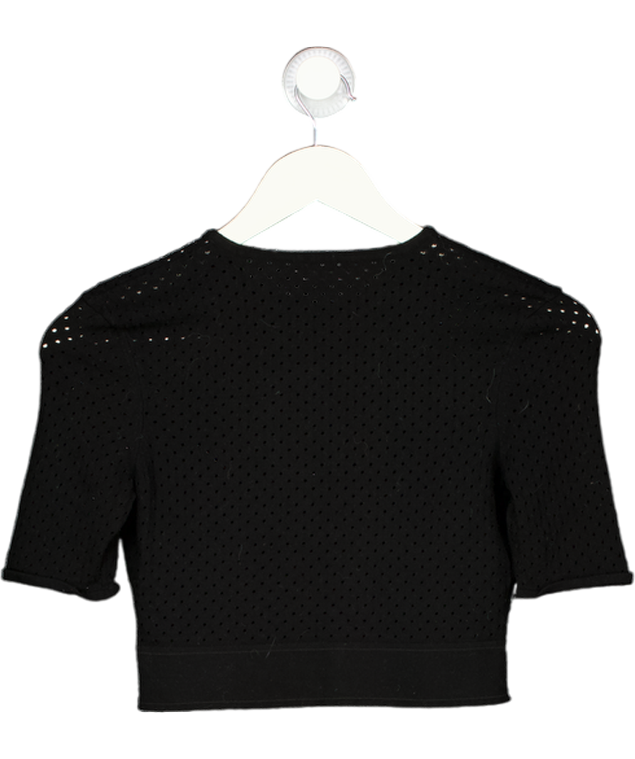 VERSUS VERSACE Vintage Black Logo Band Mesh Crop Top UK S