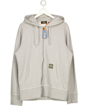 Superdry Grey Contrast Stitch Relaxed Zip Hoodie UK L