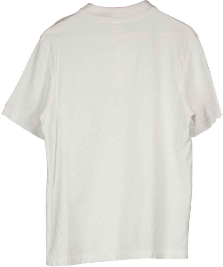MANGO White Cotton Pique Polo Shirt UK L