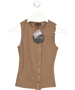 White Fox Brown Never Been Kissed Button Through Top UK XS