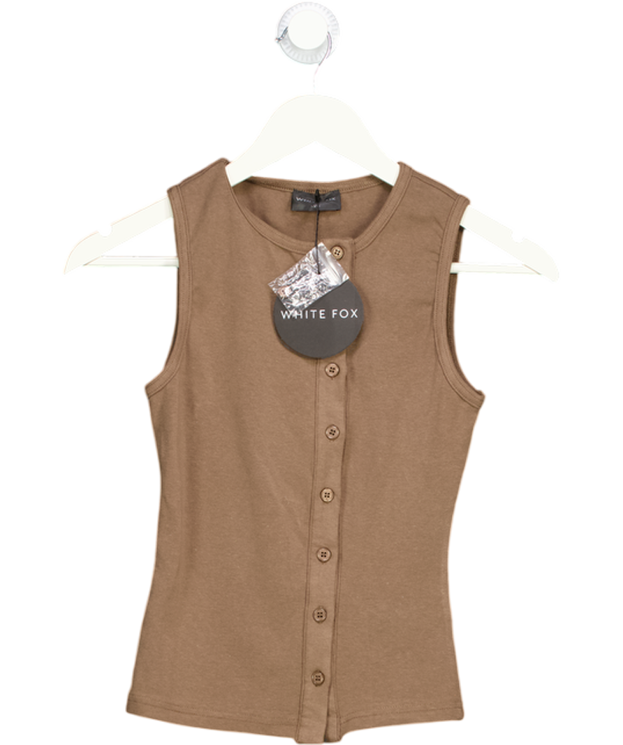 White Fox Brown Never Been Kissed Button Through Top UK XS