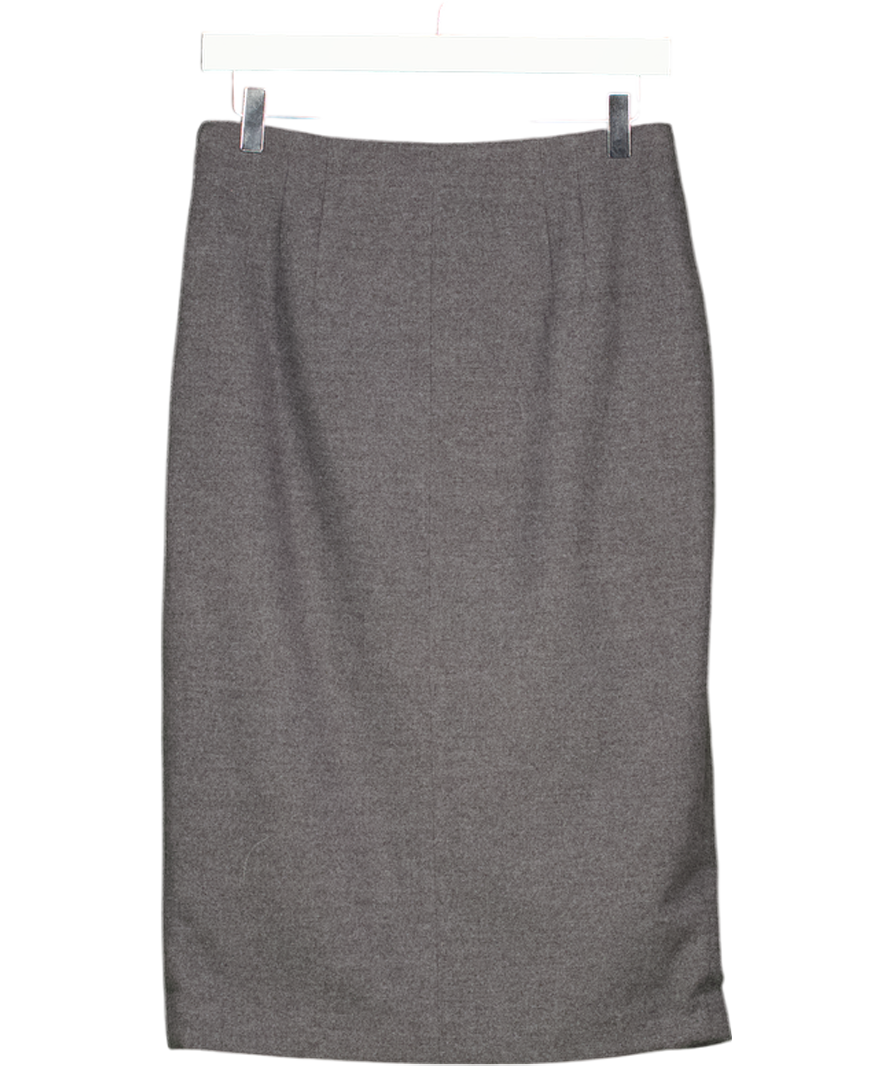 MASSIMO DUTTI Grey Wool Look Wrap Skirt UK 10