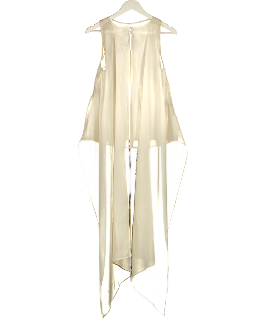 TOPSHOP Cream Sheer Organza Drape Tunic Top UK 8