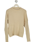 ST.AGNI Beige Ribbed 100% Cotton Jumper UK M