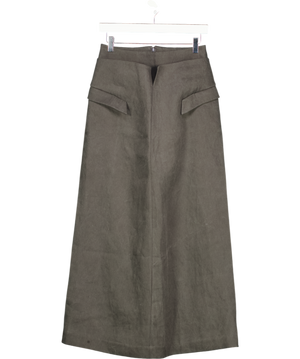 RUOHAN Grey Pocket Detail Midi Skirt UK S