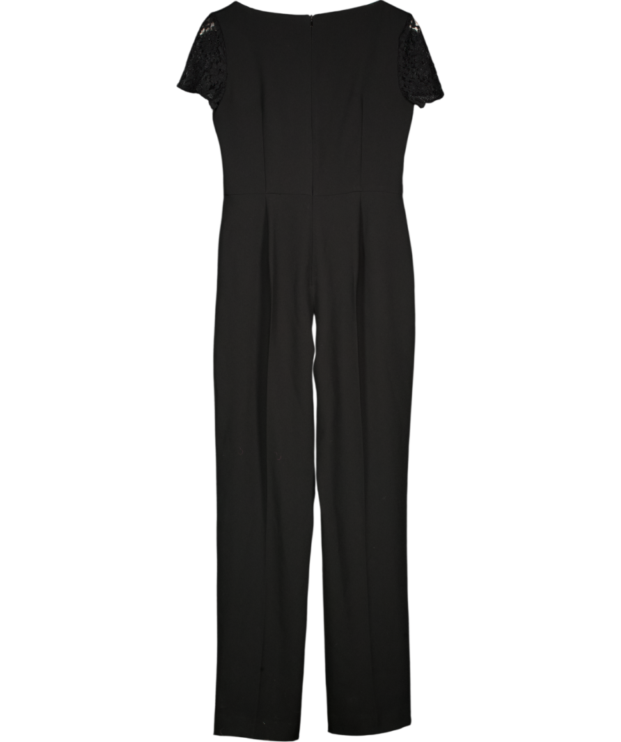 FENN WRIGHT MANSON Black Lace Sleeve Jumpsuit UK 10