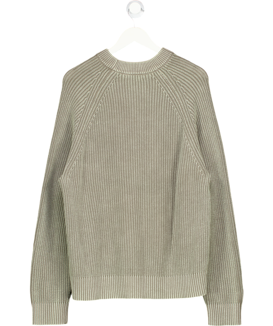 Weekday Green 100% Cotton Rib Knit Jumper UK M