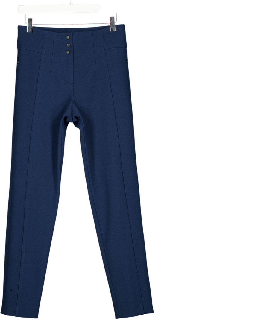 BIMBA Y LOLA Navy Blue High Waisted Tailored Tapered Trousers Fr36 UK 8