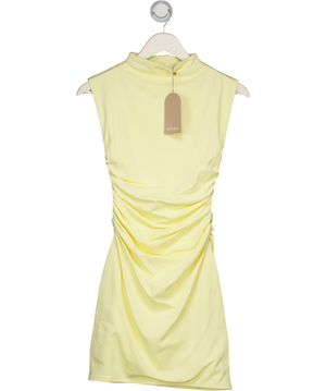 Meshki Yellow High Neck Sleeveless Mini Dress UK S
