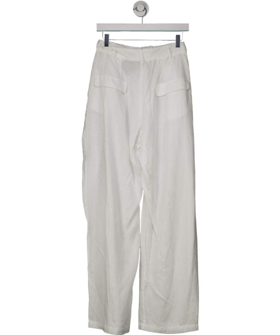 aexae White Linen Trousers UK S - Reliked