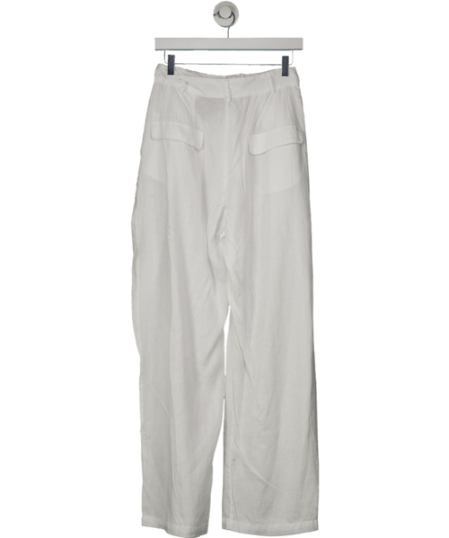 aexae White Linen Trousers UK S - Reliked