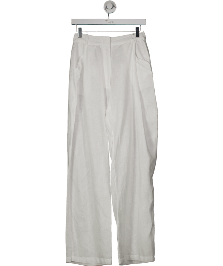 aexae White Linen Trousers UK S - Reliked