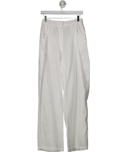 aexae White Linen Trousers UK S - Reliked