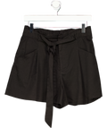 ZARA Black Baggy Paper Bag Corduory Shorts UK 12