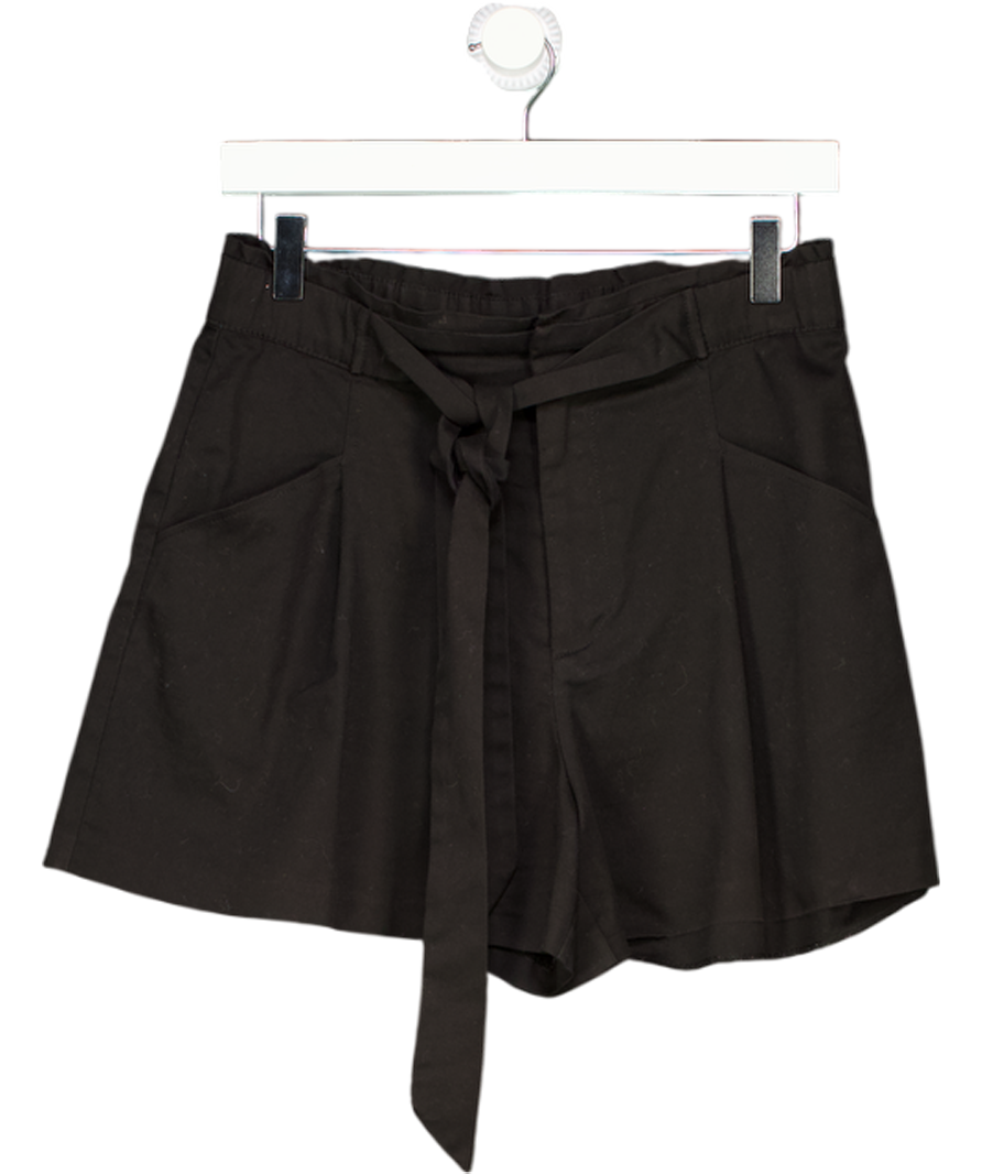 ZARA Black Baggy Paper Bag Corduory Shorts UK 12