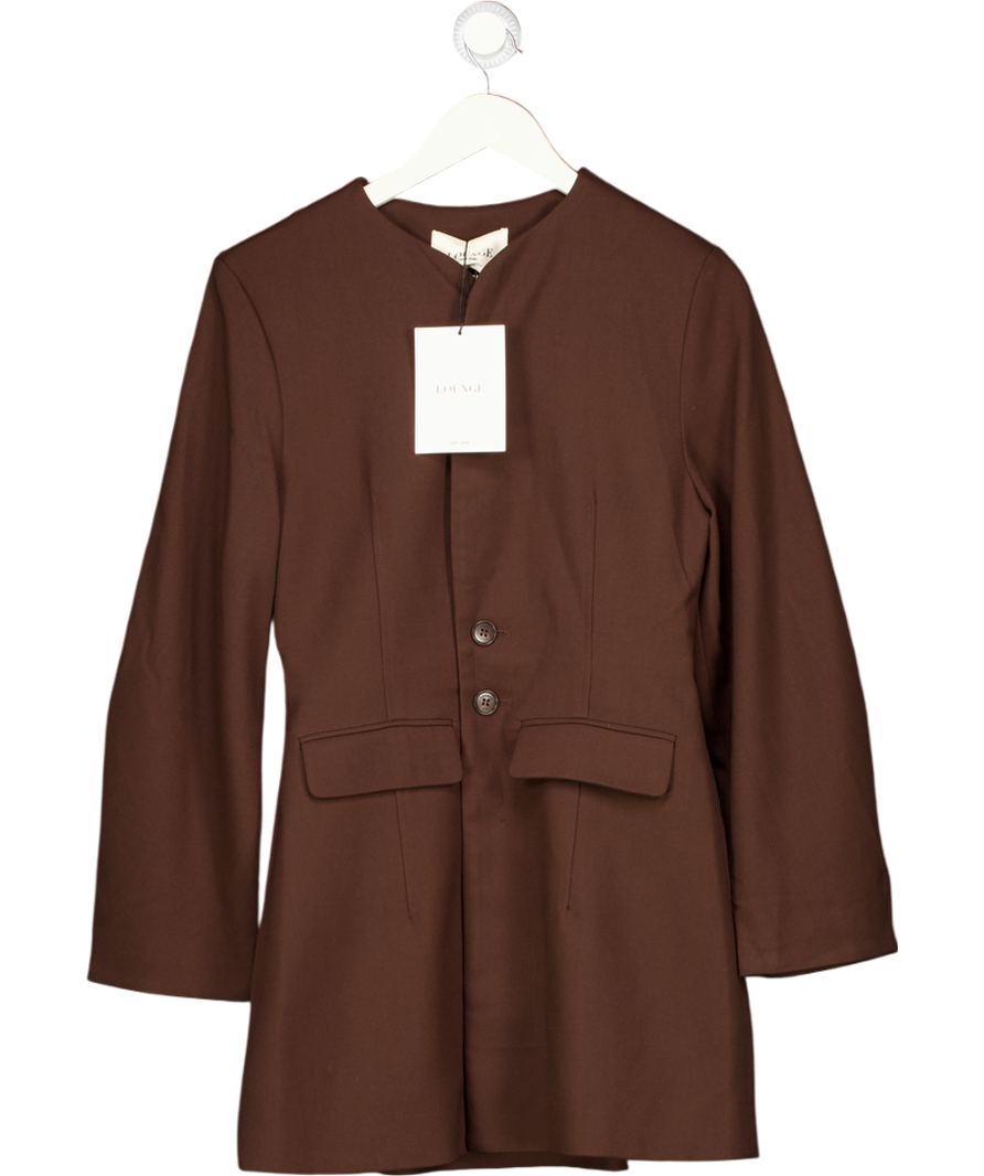 LOUNGE Chocolate Brown Structured Blazer Dress UK 10
