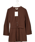 LOUNGE Chocolate Brown Structured Blazer Dress UK 10