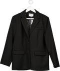 NA-KD Black Oversized Twill Blazer UK 8