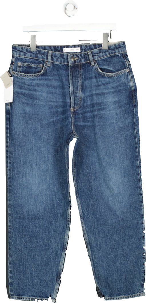 MANGO Blue Tapered Loose Cropped Jeans BNWT W32