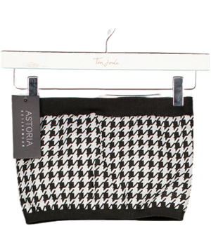 ASTORIA ACTIVEWEAR Black Seamless Knit Bandeau Top - Black/grey Houndstooth UK S
