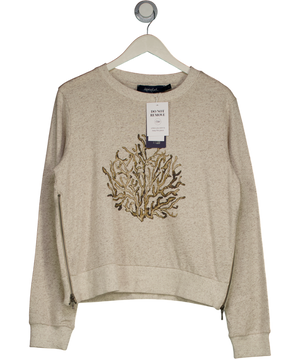 Aqua & Rock Beige Coral Crew Neck Sweatshirt UK L