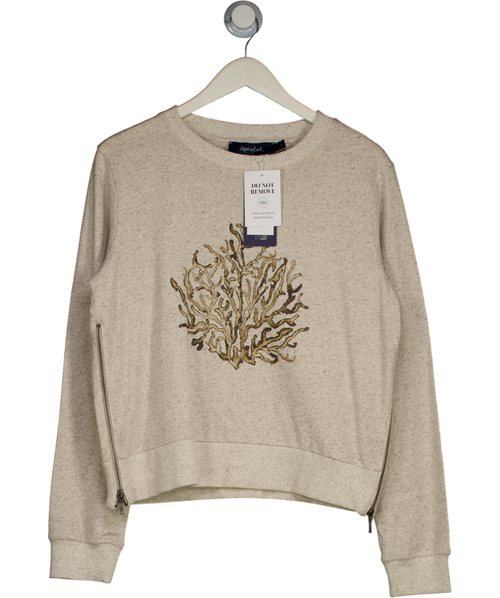 Aqua & Rock Beige H869 Coral Crew Neck Sweatshirt UK L