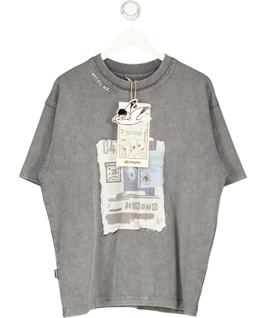 Hirono Grey Living Wild Scrapbook T-shirt UK L
